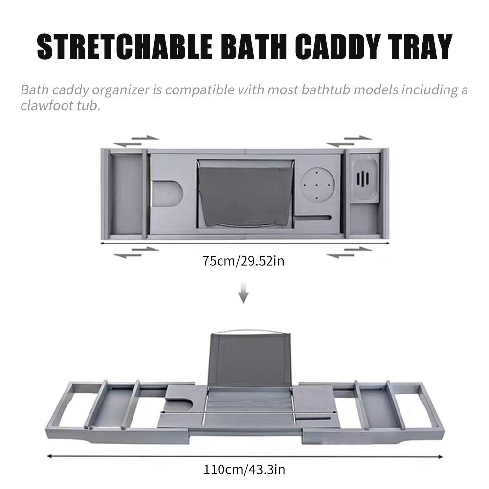 Bamboo Bathtub Caddy Tray Organizer R1555