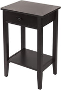 Two-Layer End Table with Drawer, Coffee Color U2160