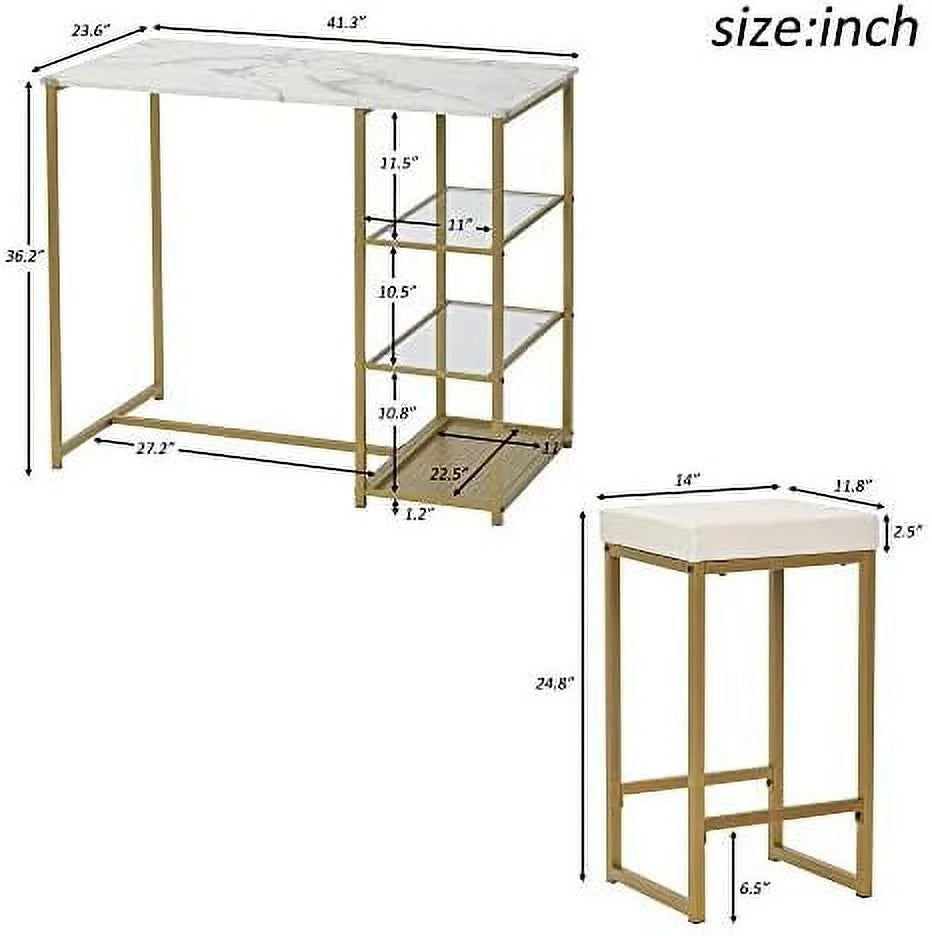 3 Piece Pub Table Set with 2 Chairs I6737
