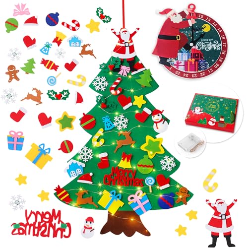 Felt Christmas Tree with 34 Ornaments U5979