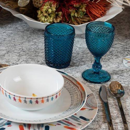 Red Wine Glasses Set of 4 Blue E1807
