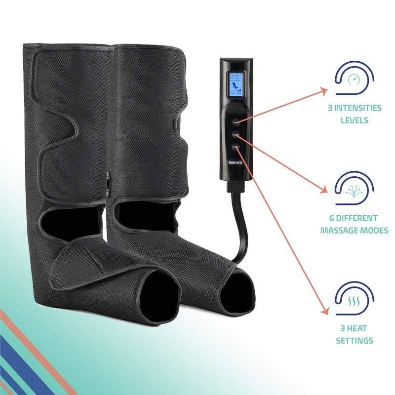 Leg and Foot Air Compression Massager with Heat and 6 Modes F37505