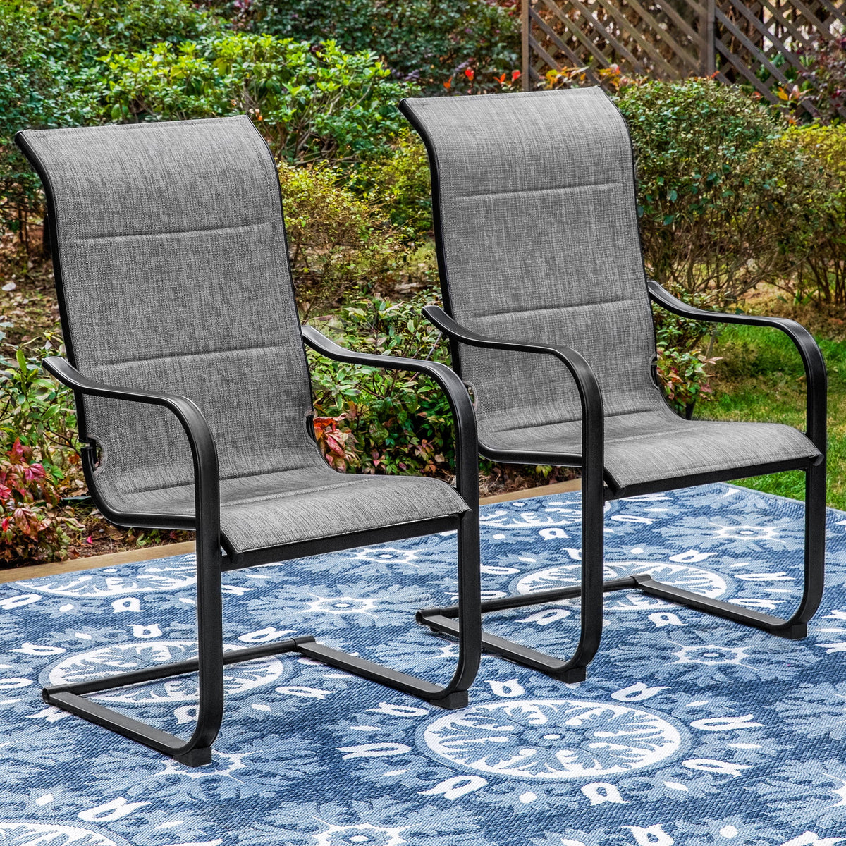 7 Pieces Outdoor Patio Dining Set with 6 Textilene Chairs and Metal Table S5302