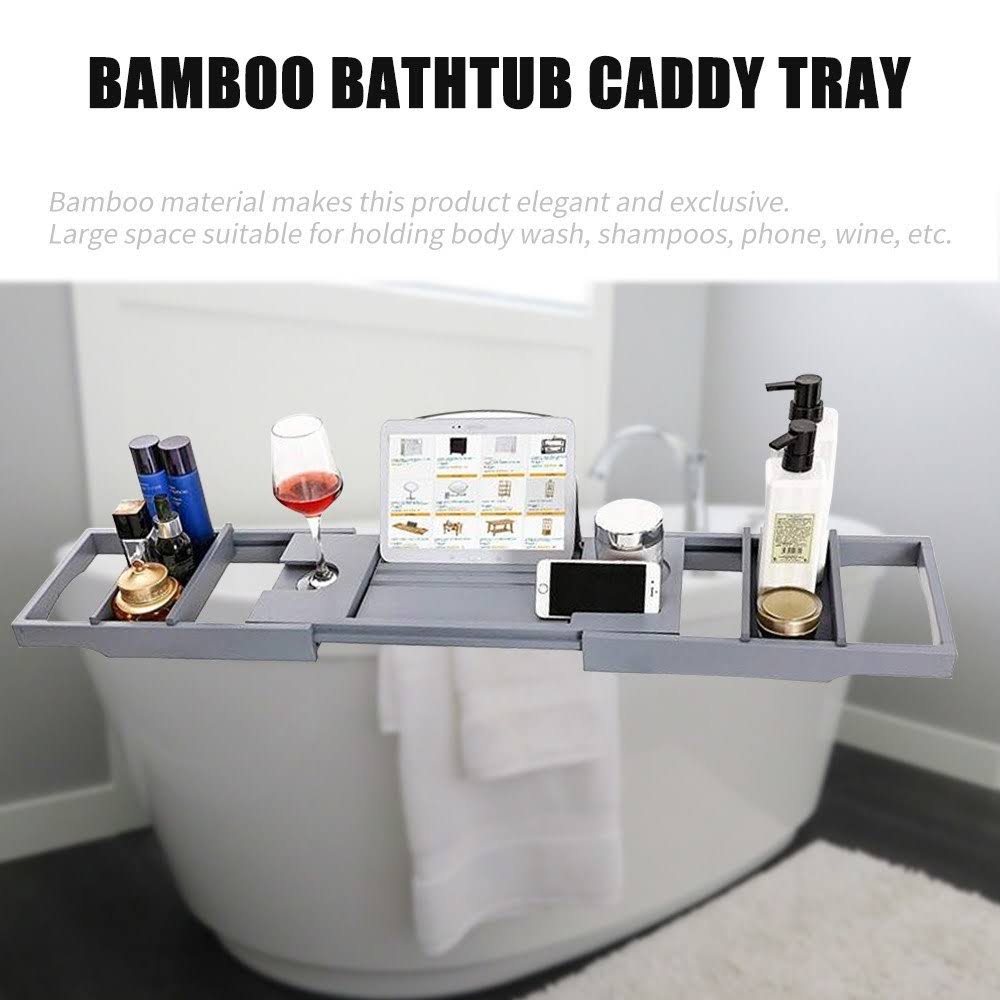Bamboo Bathtub Caddy Tray Organizer R1555