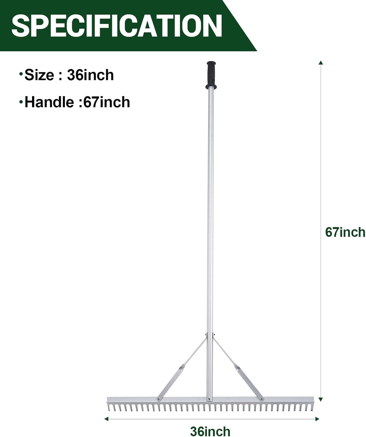36 Rake Head Aluminum Landscape Rake U440