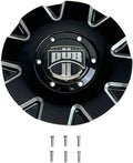 Gloss Black and Milled Wheel Center Cap with Screws Pack of 2 E146622