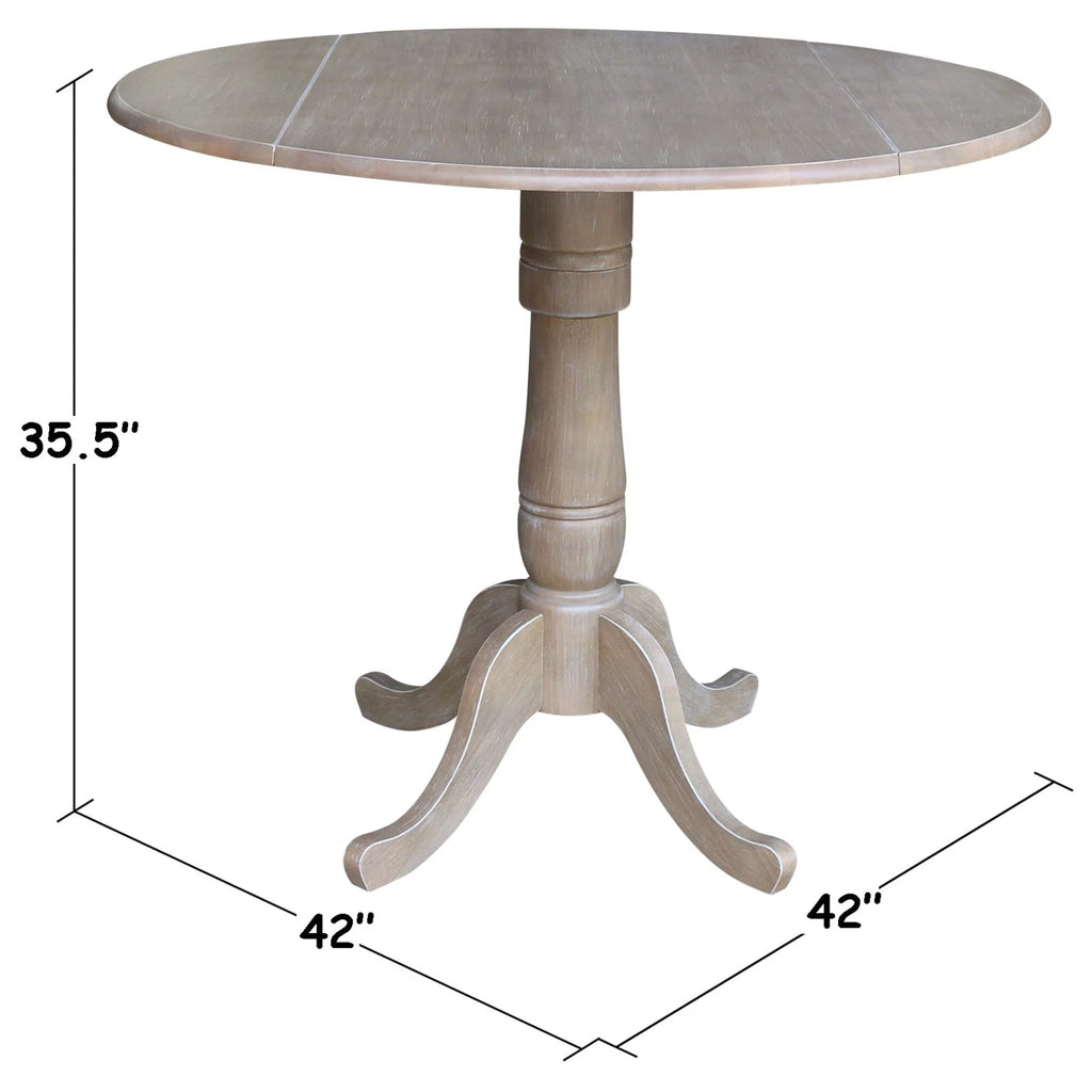 42" Round Dual Drop Leaf Pedestal Table J497192