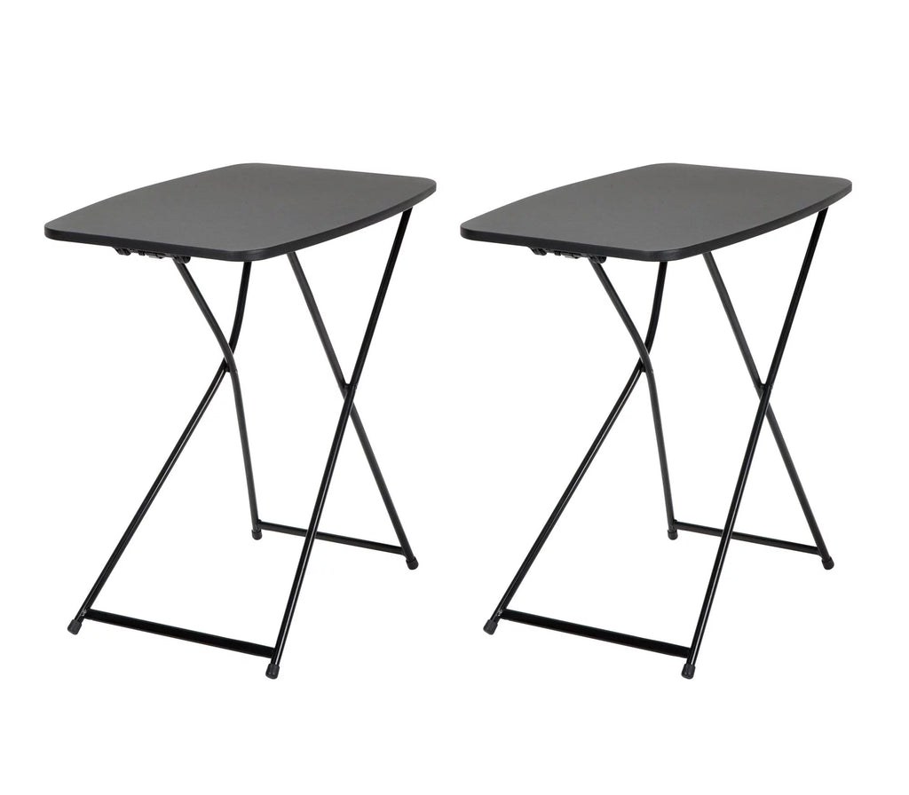 Black Adjustable Height Folding Table, 2 pack V44918