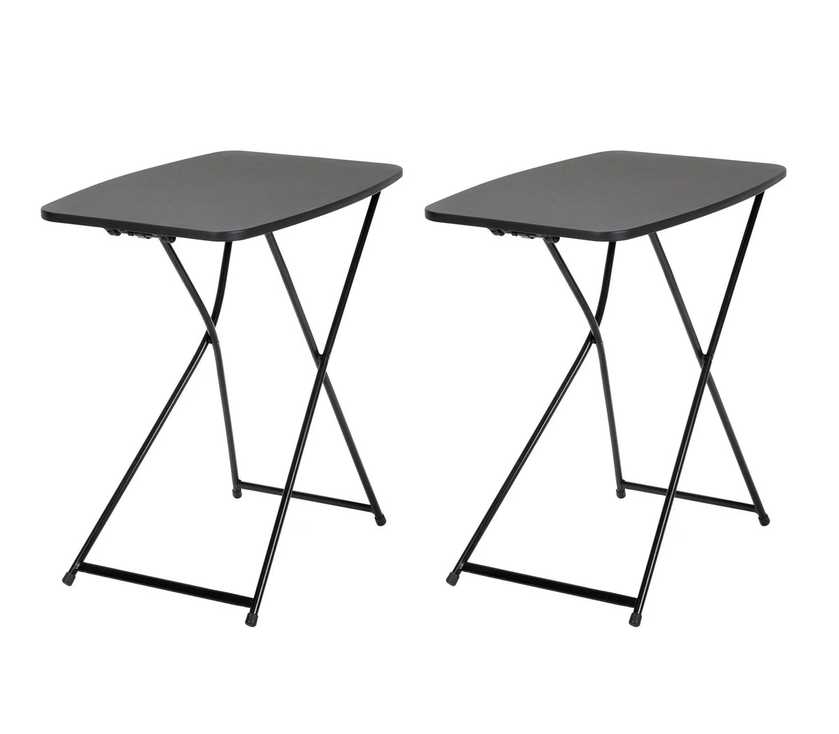 Black Adjustable Height Folding Table, 2 pack V44918