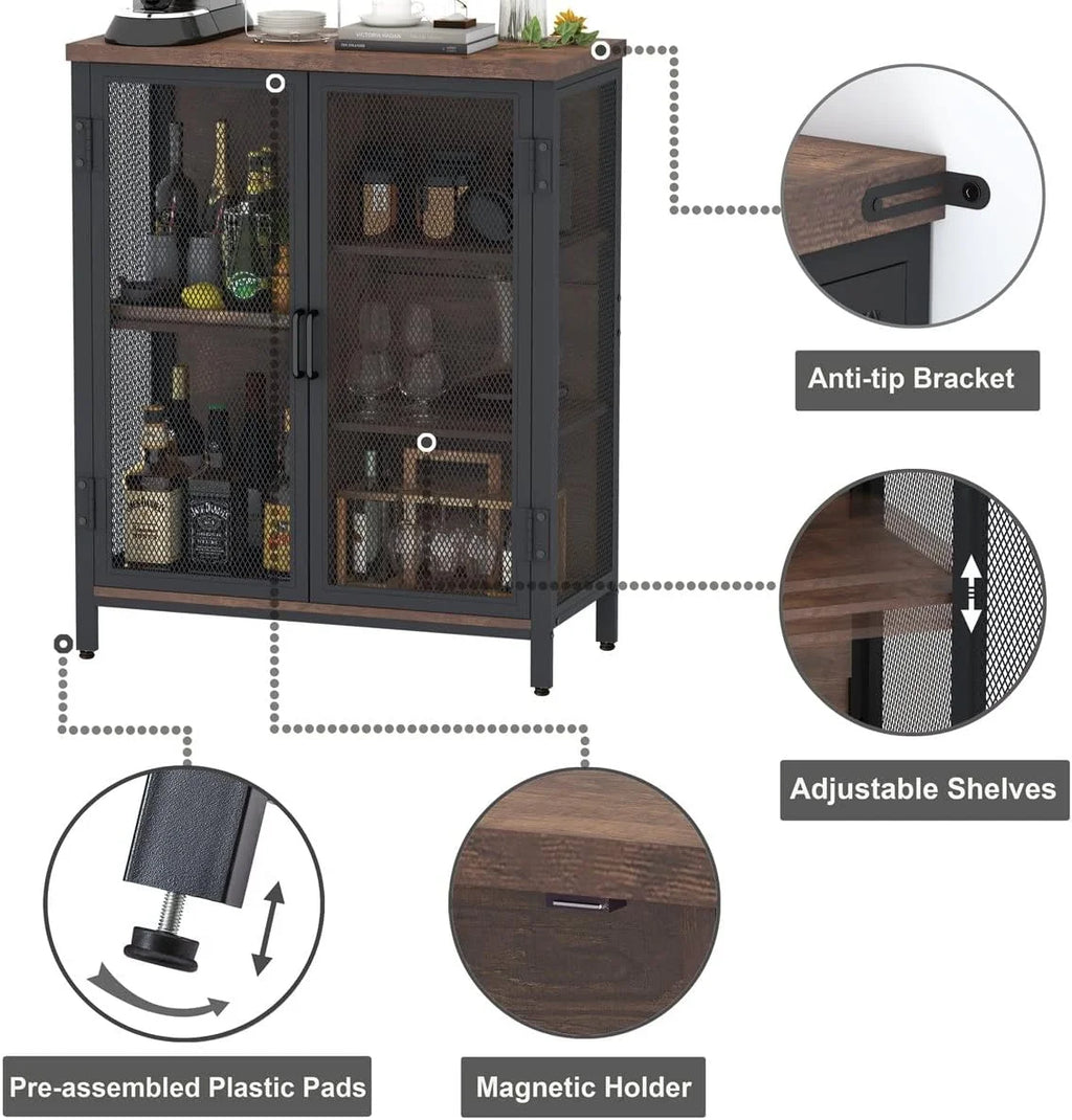 Small Oak Accent Cabinet with Storage N819713