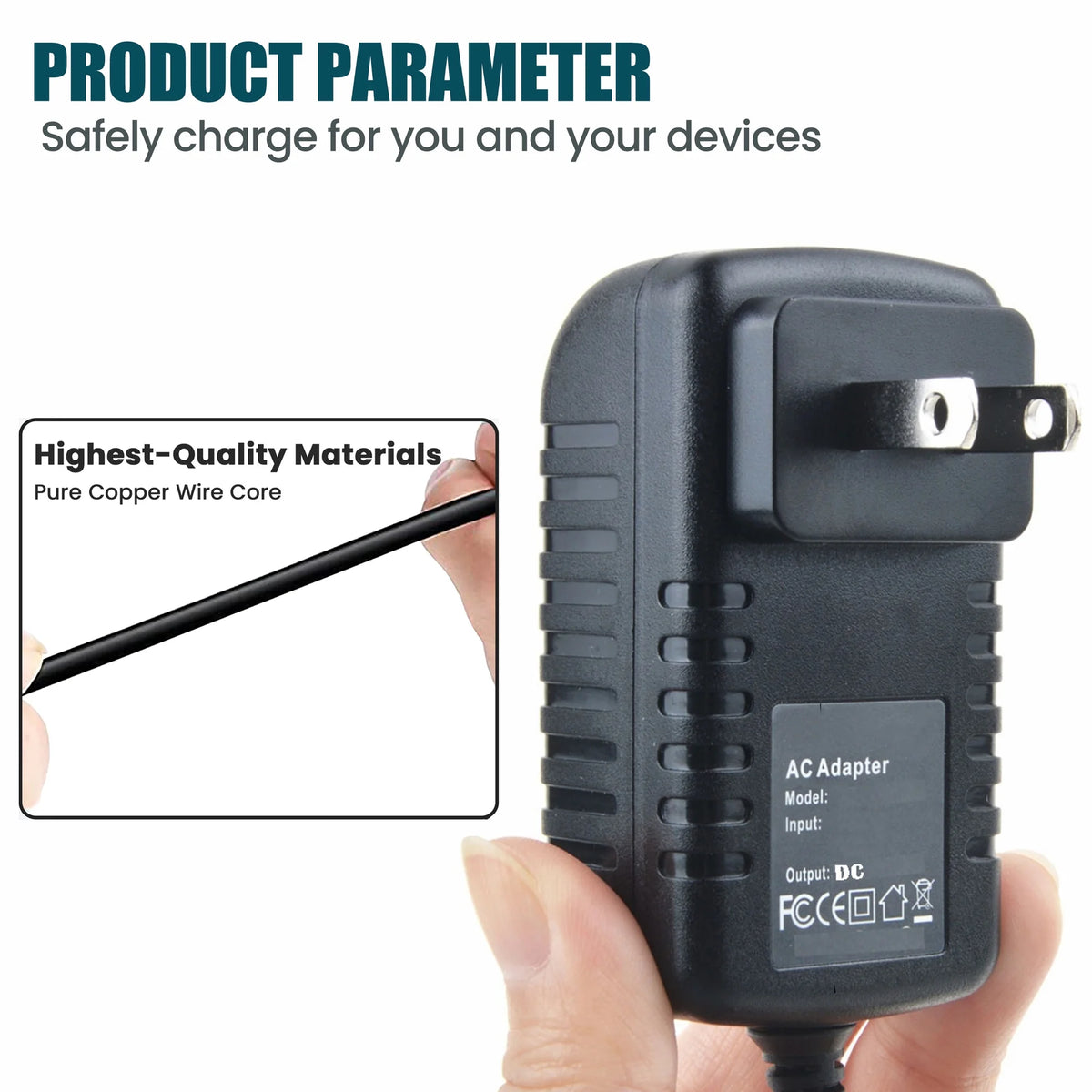 5mm Male Tip AC/DC Adapter Power Supply J717863