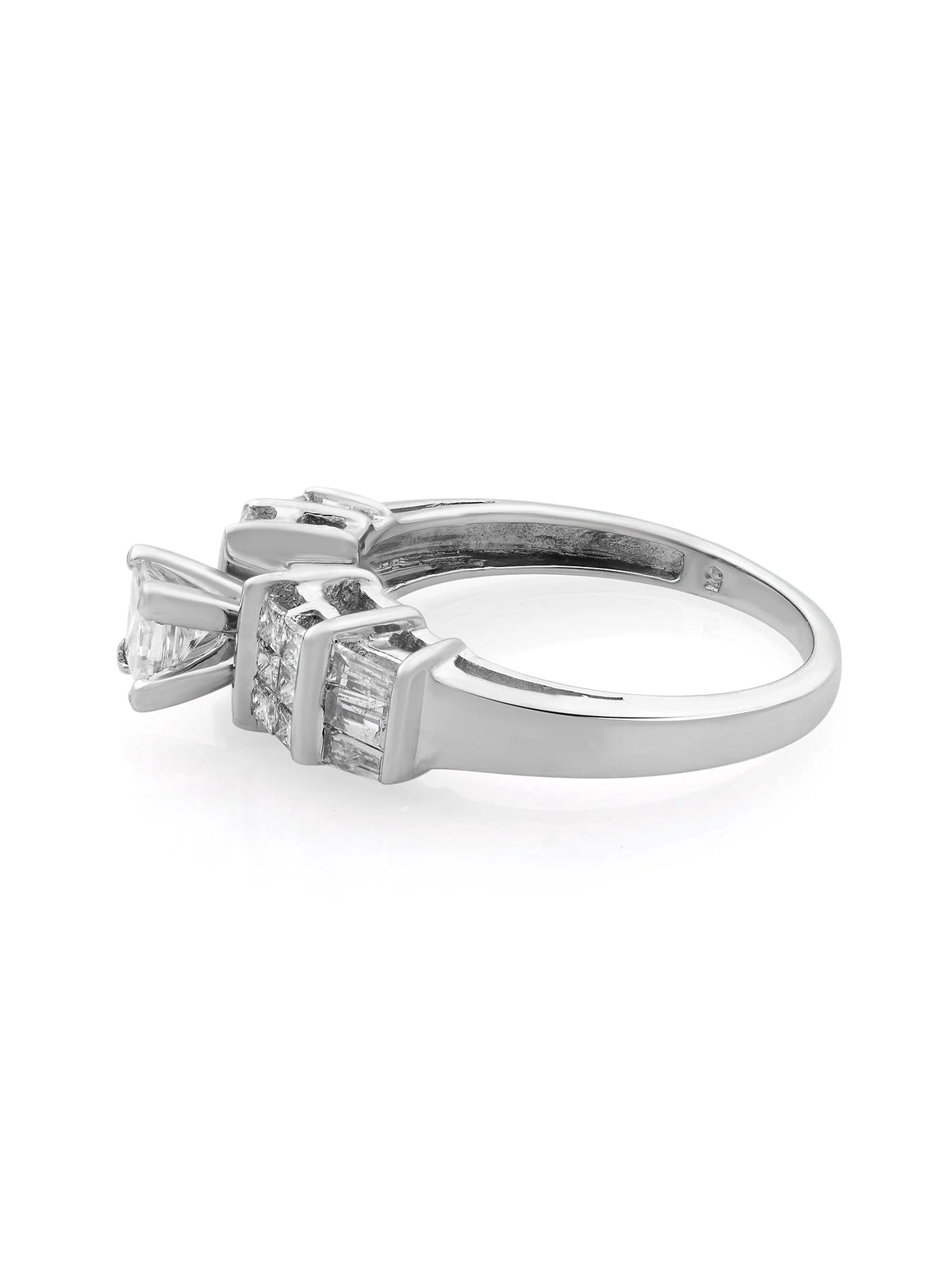 Princess Cut Diamond Engagement Ring 14K White Gold 1.00cts Size 7 S1242
