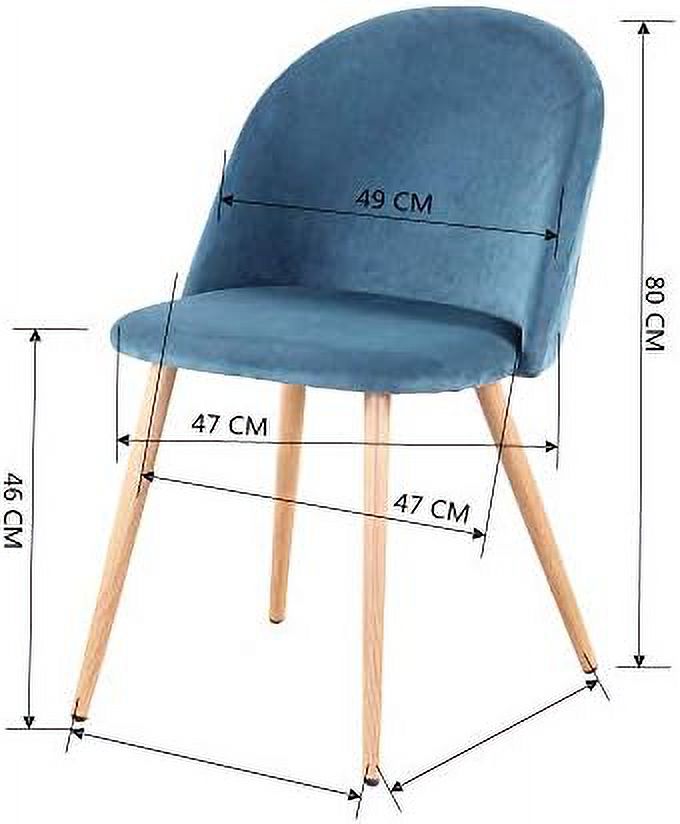Blue Velvet Upholstered Dining Side Chairs O3216