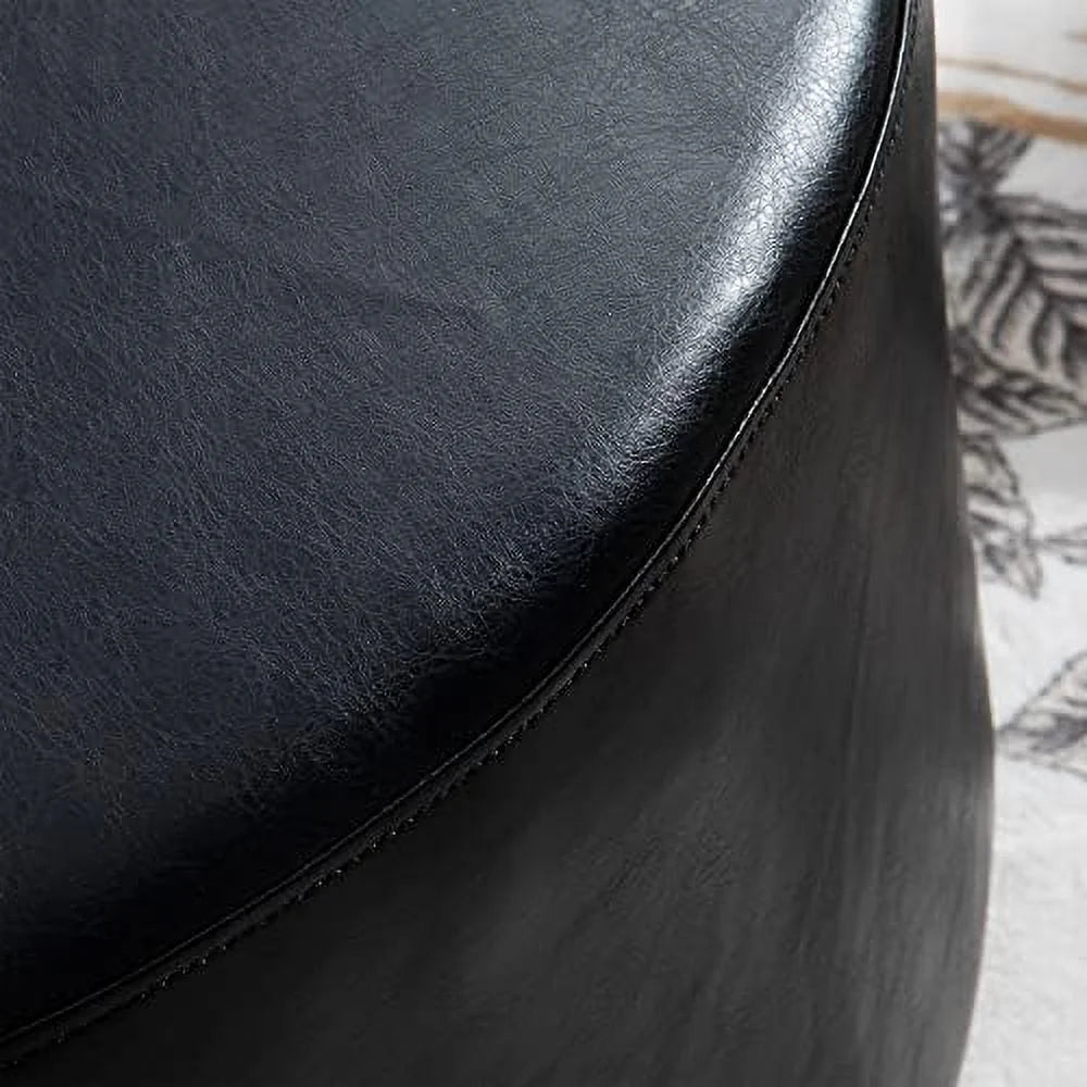 Black Faux Leather Swivel Chair G8834