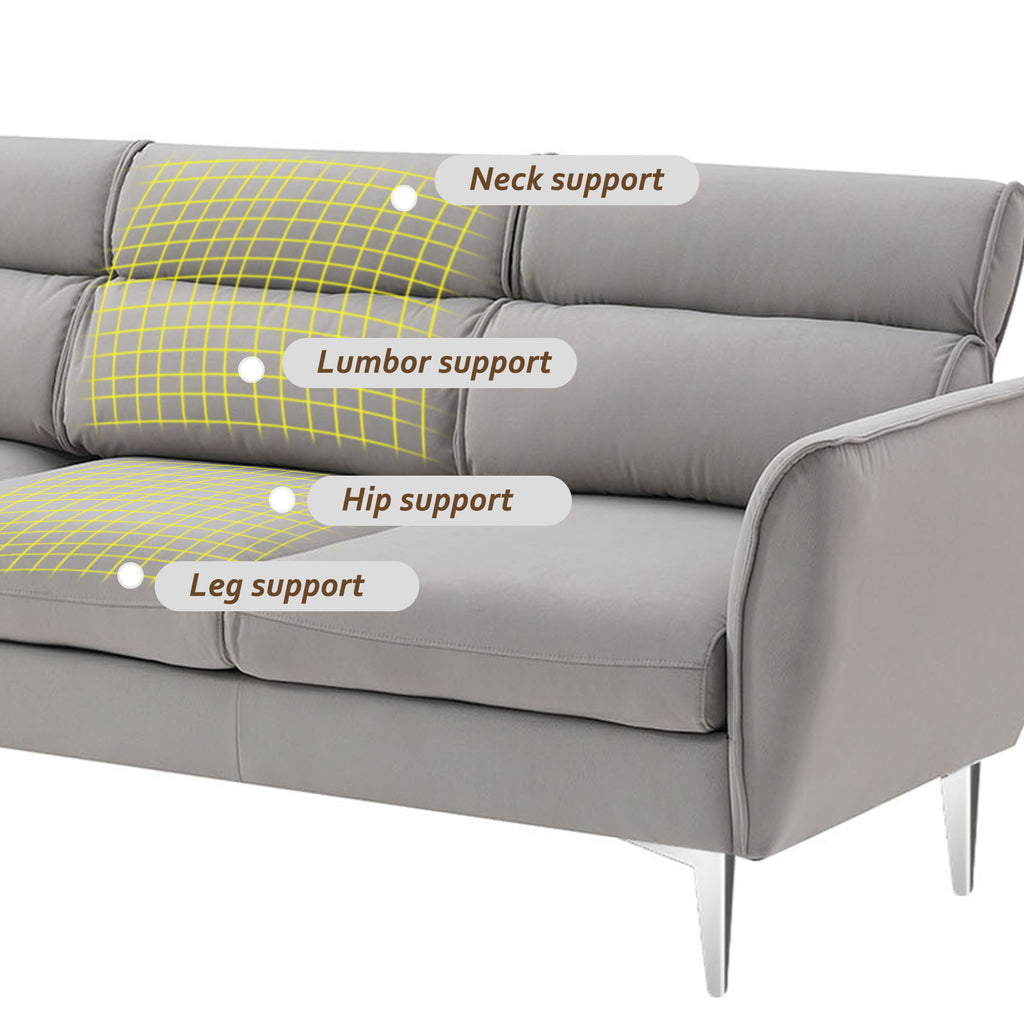 Gray Flannel L-Shaped Convertible Sectional Sofa X688