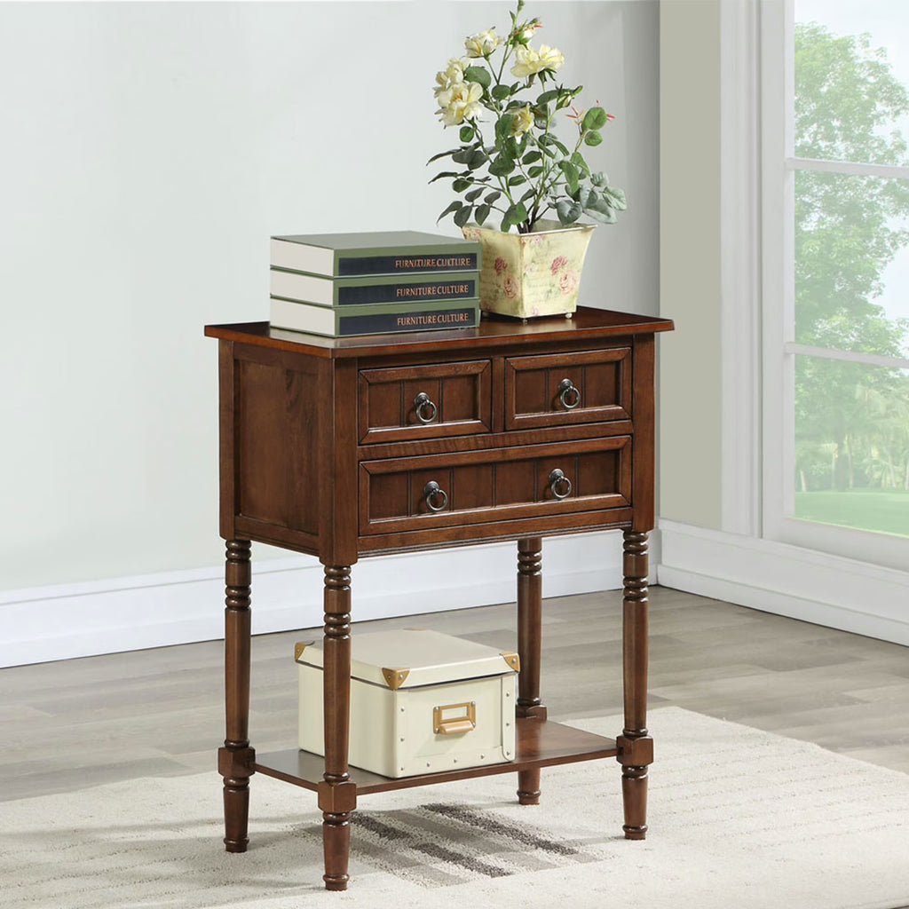 3 Drawer Hall Table with Shelf Y1259
