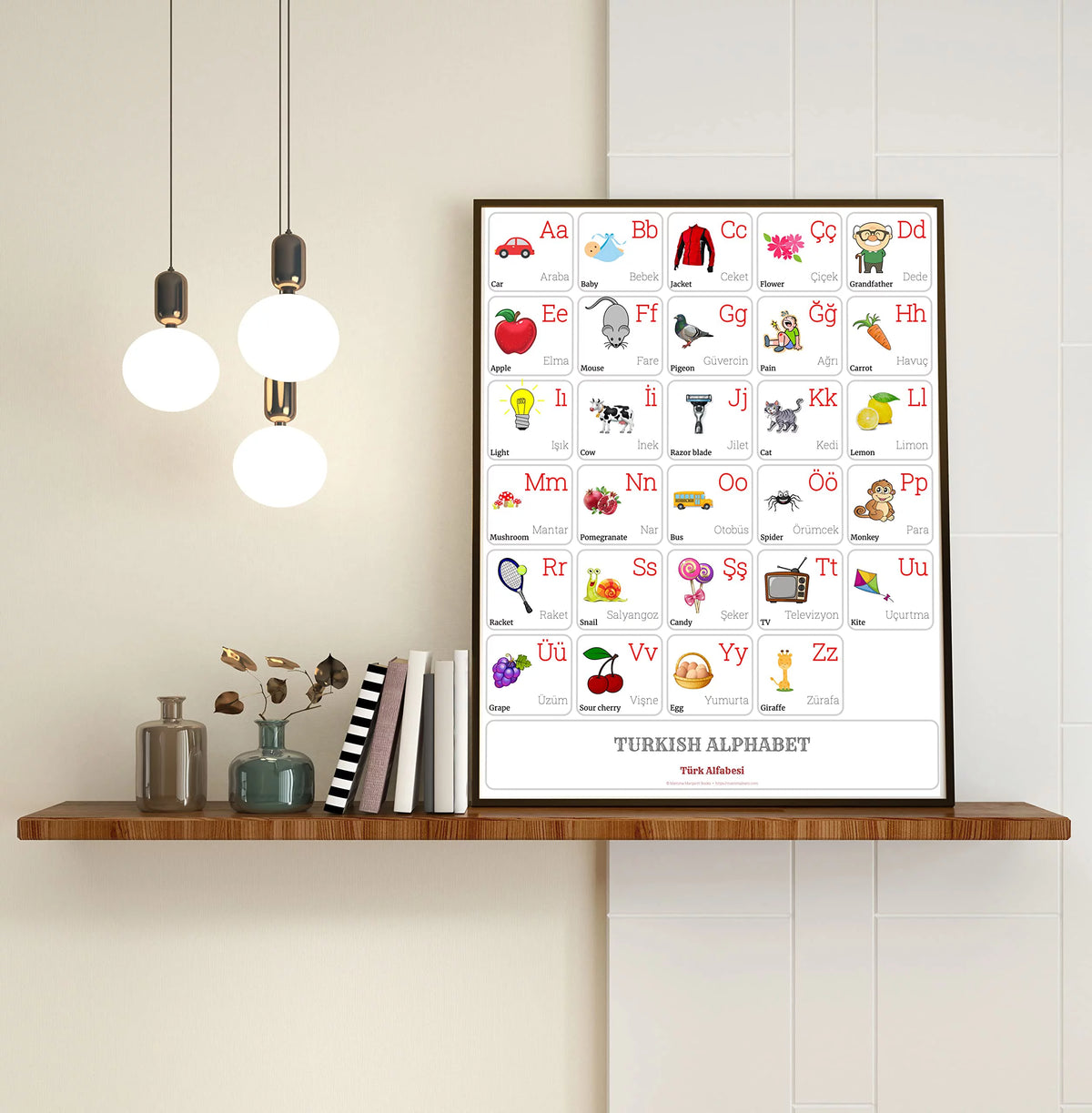 Turkish Alphabet Poster 16 x 20 inches L689