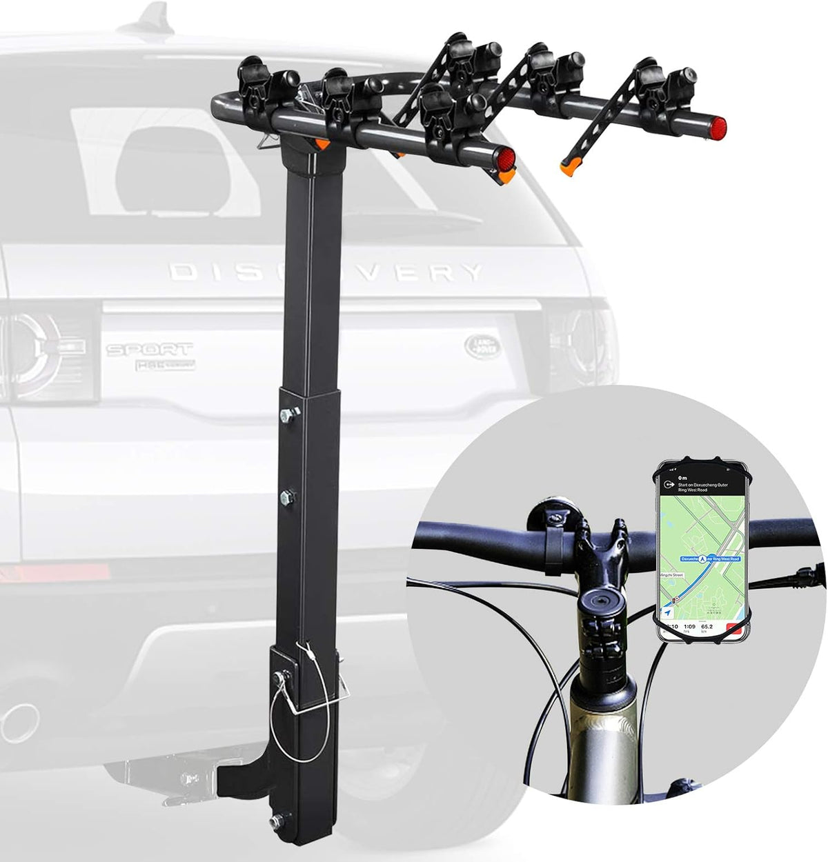 Double Foldable Bike Hitch Rack for 2'' Hitch Receiver (4 Bike) K6881
