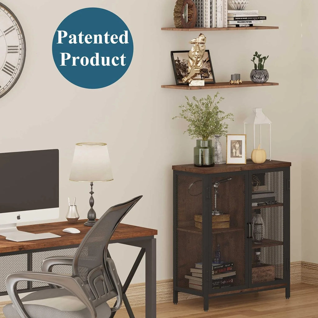 Small Oak Accent Cabinet with Storage N819713