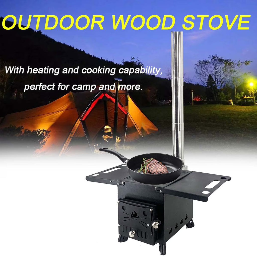 Portable Wood Burning Stove with Chimney Pipe S1865