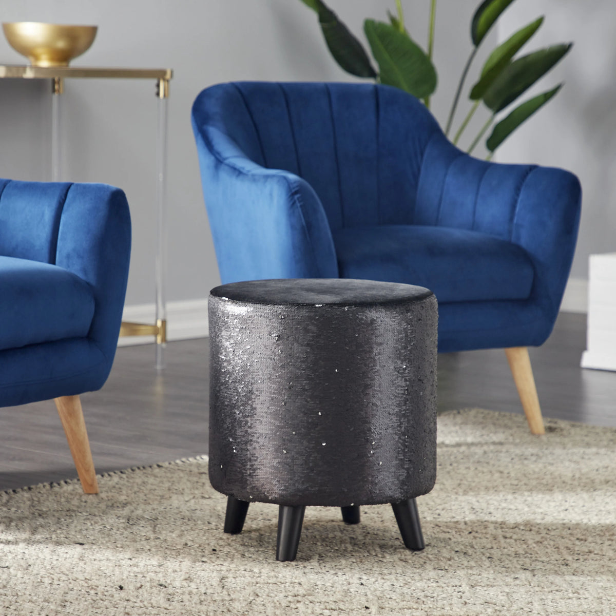 Black Wood Stool 18" G1927