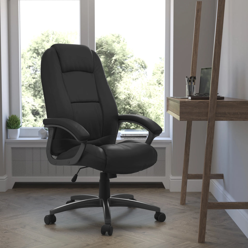Black High Back Executive Swivel Ergonomic Office Chair with Arms G397985