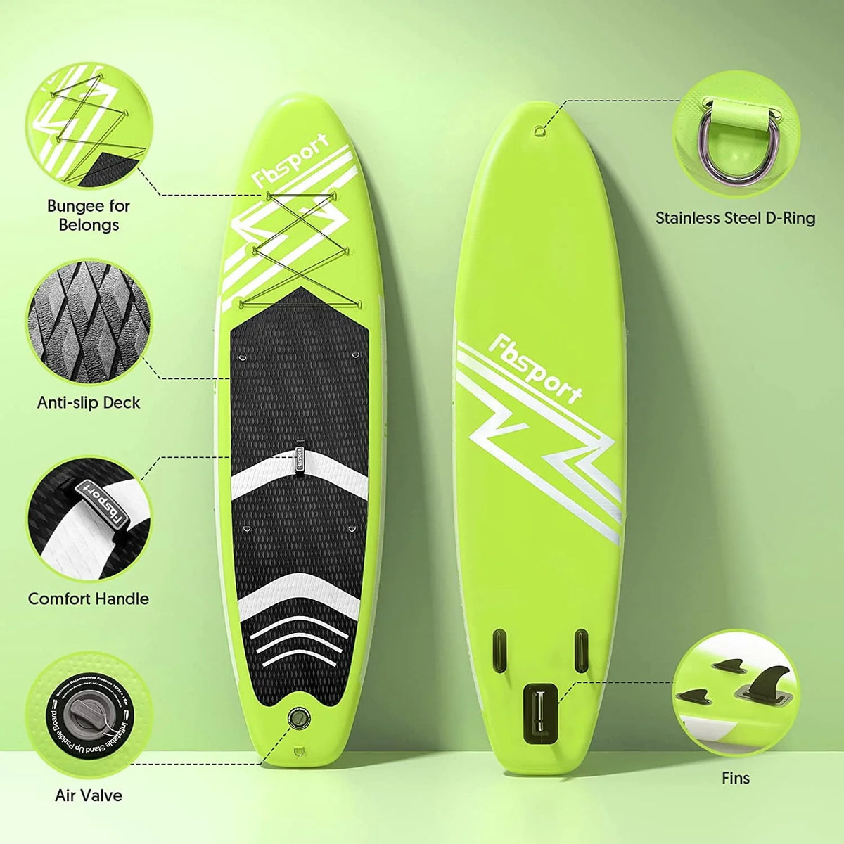 Mint Green Inflatable Paddle Board Z70028