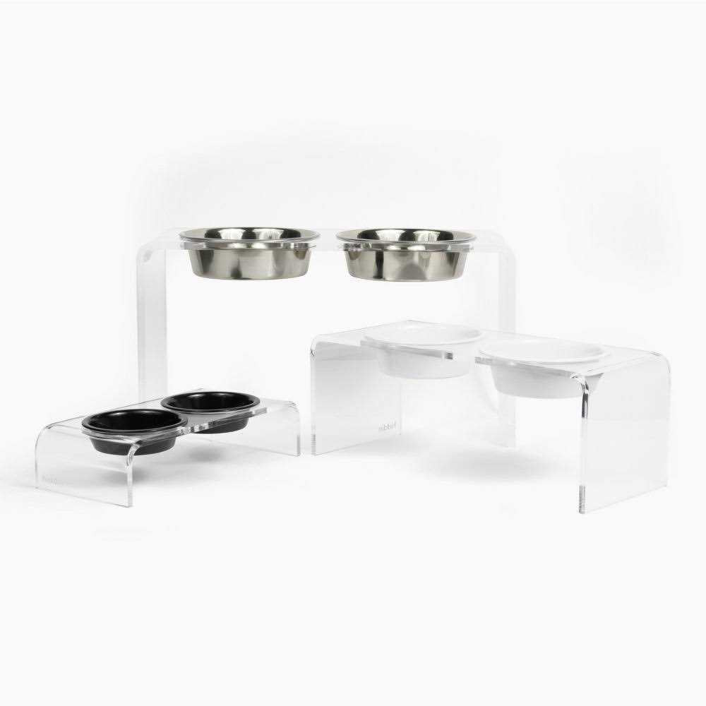 Clear Double Bowl Pet Feeder E38389