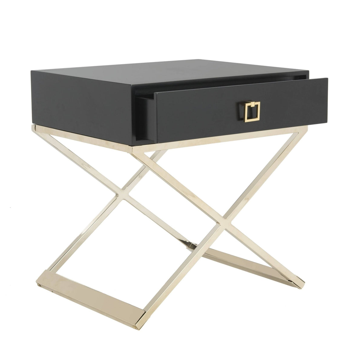 Black Cross Leg End Table A389
