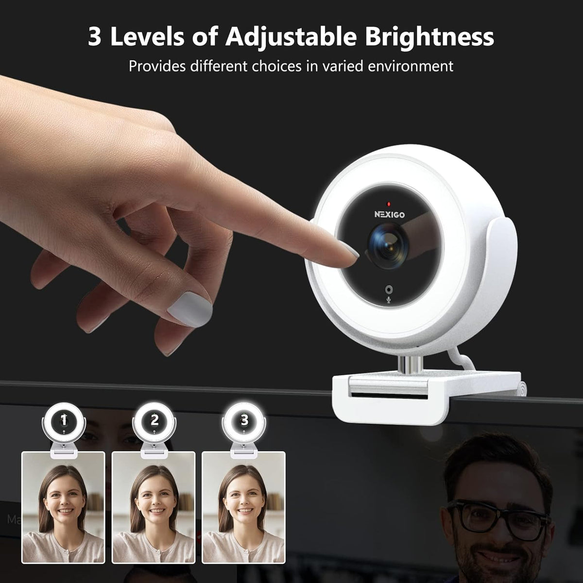 White Pack of 2 1080P Webcam with Remote Control N5323