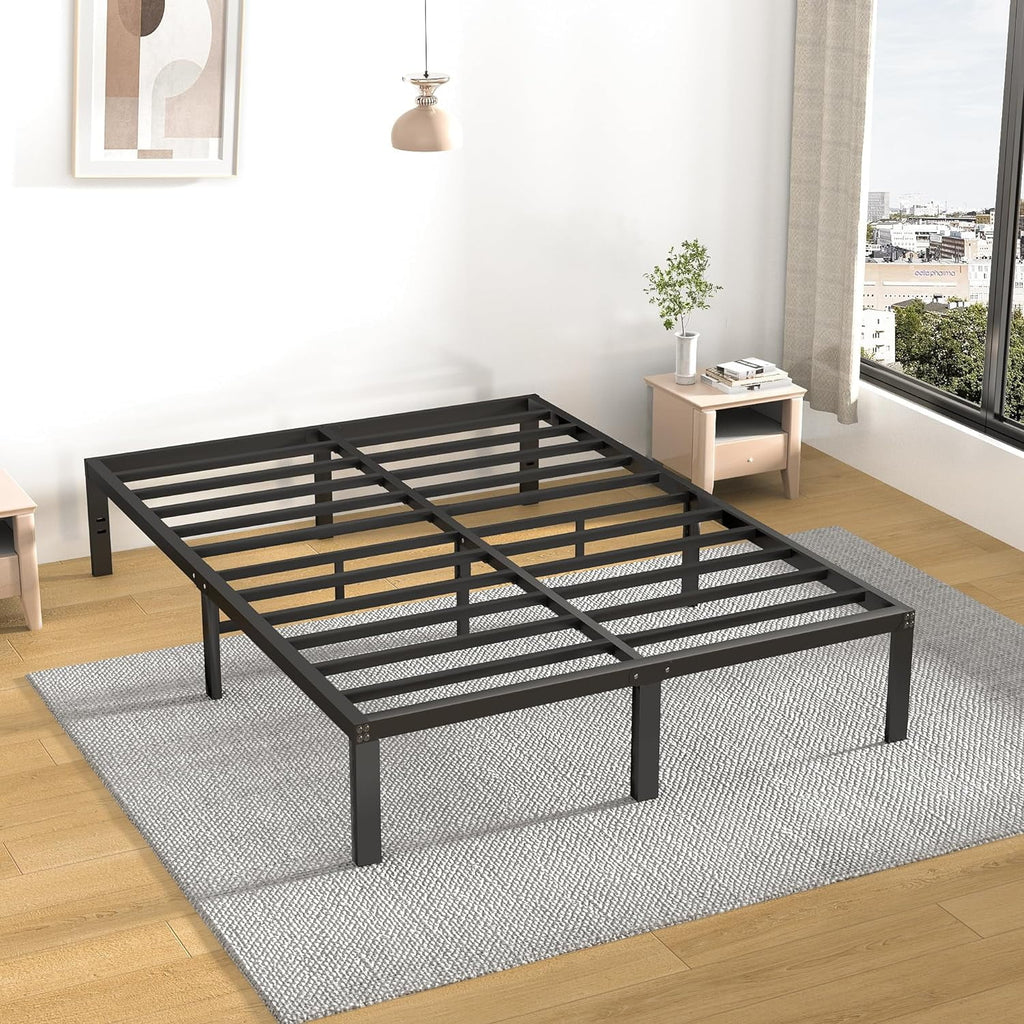 14 Inch King Size Platform Bed Frame with Metal Slats C623867