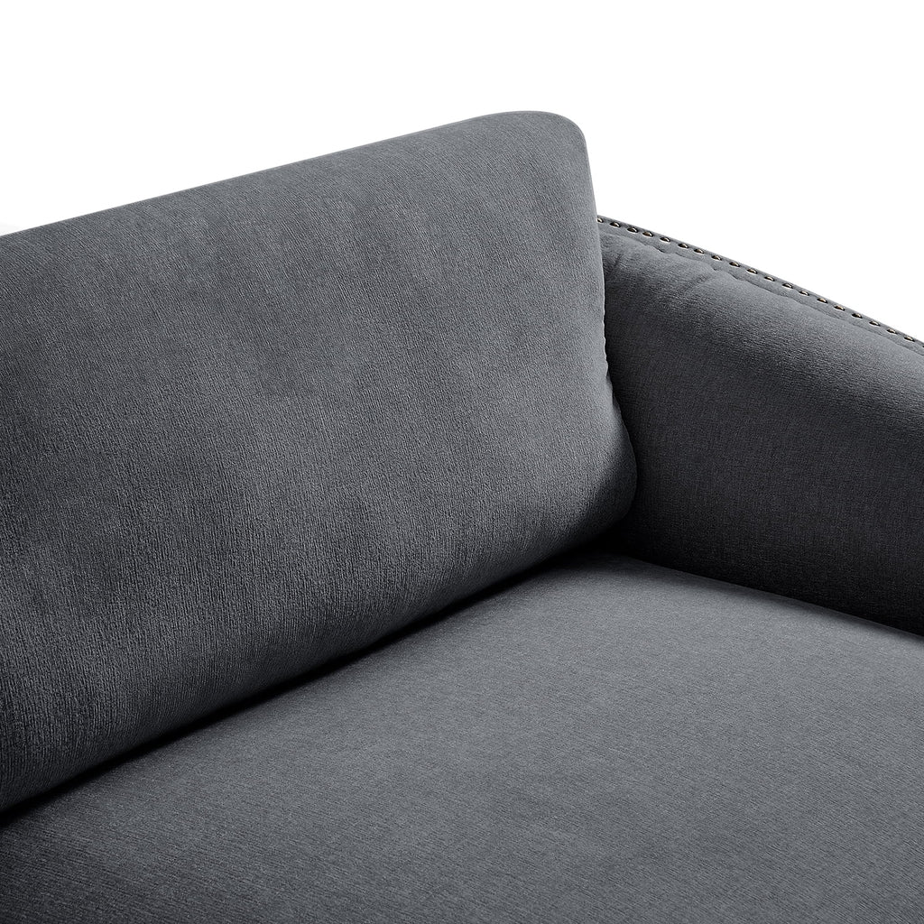 Gray 2 Seat Upholstery Loveseat Sofa Y718863