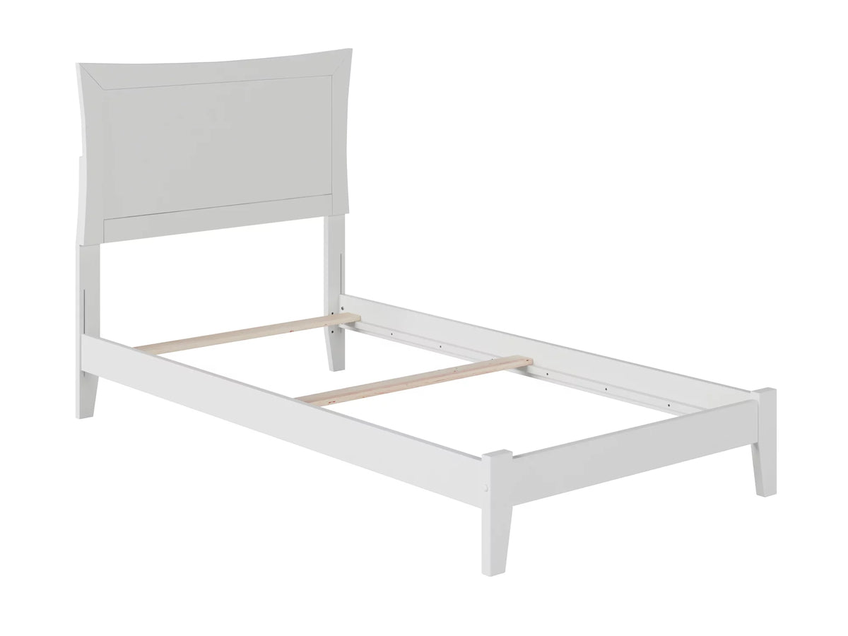Twin Wood Bed Frame with Panel Headboard U8758