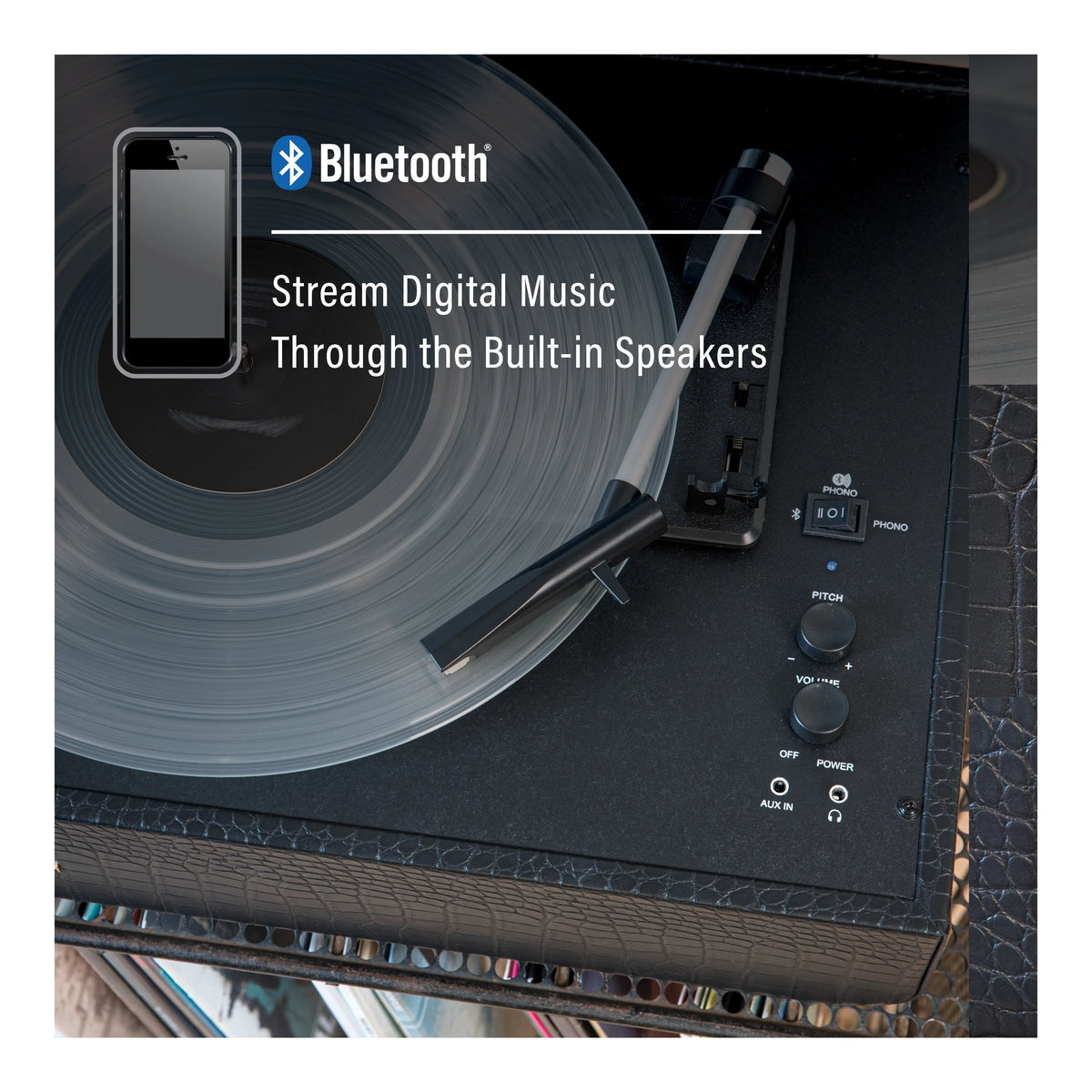 Vinyl Record Player with Bluetooth Speakers A790