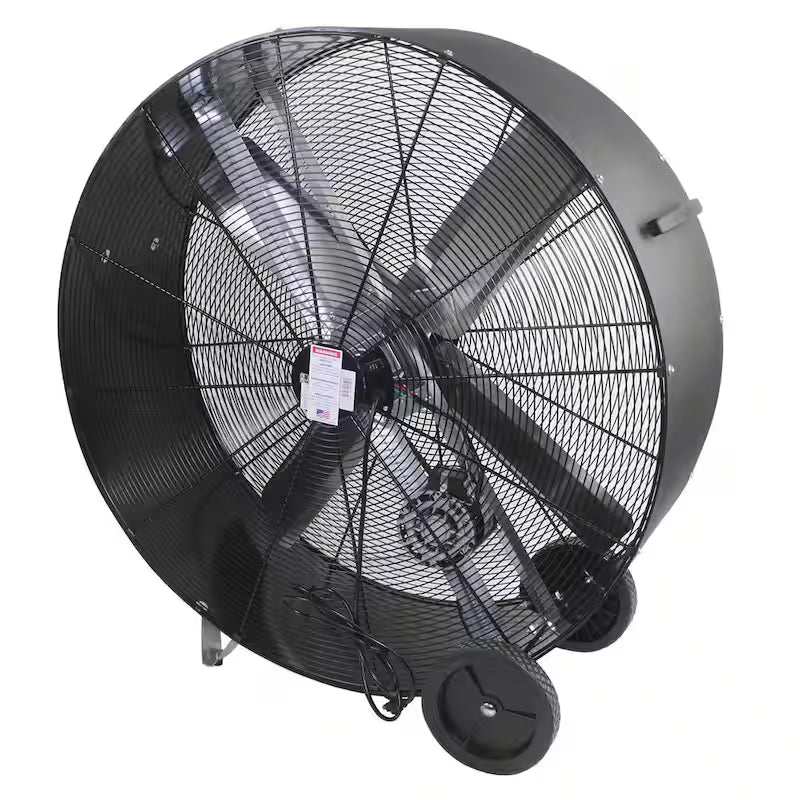 48 In. 2-Speed Belt Drive Drum Fan Black Poly Housing T9100