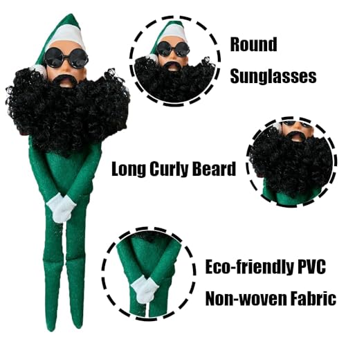 Plush Christmas Elf Doll with Round Glasses T207415
