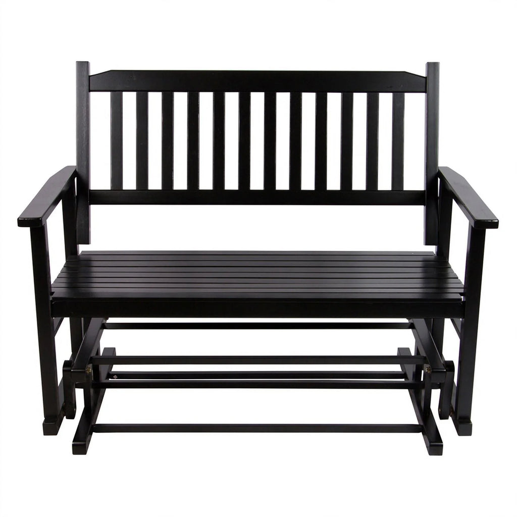 Black Hardwood Outdoor Glider Loveseat C7714